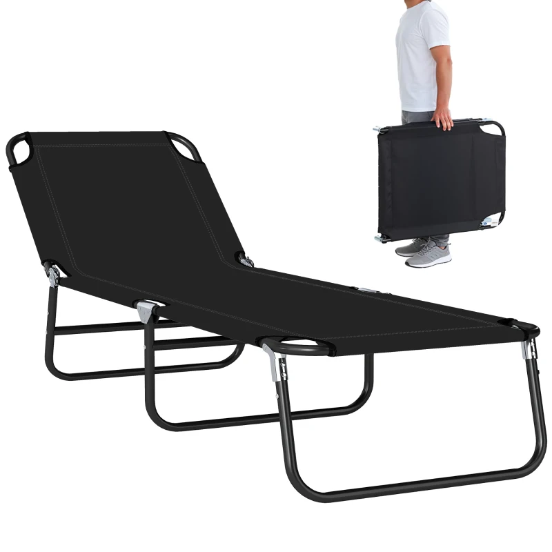 Outsunny Scaune de Piscina Sezlong Pliabile, Scaune de Bronzat