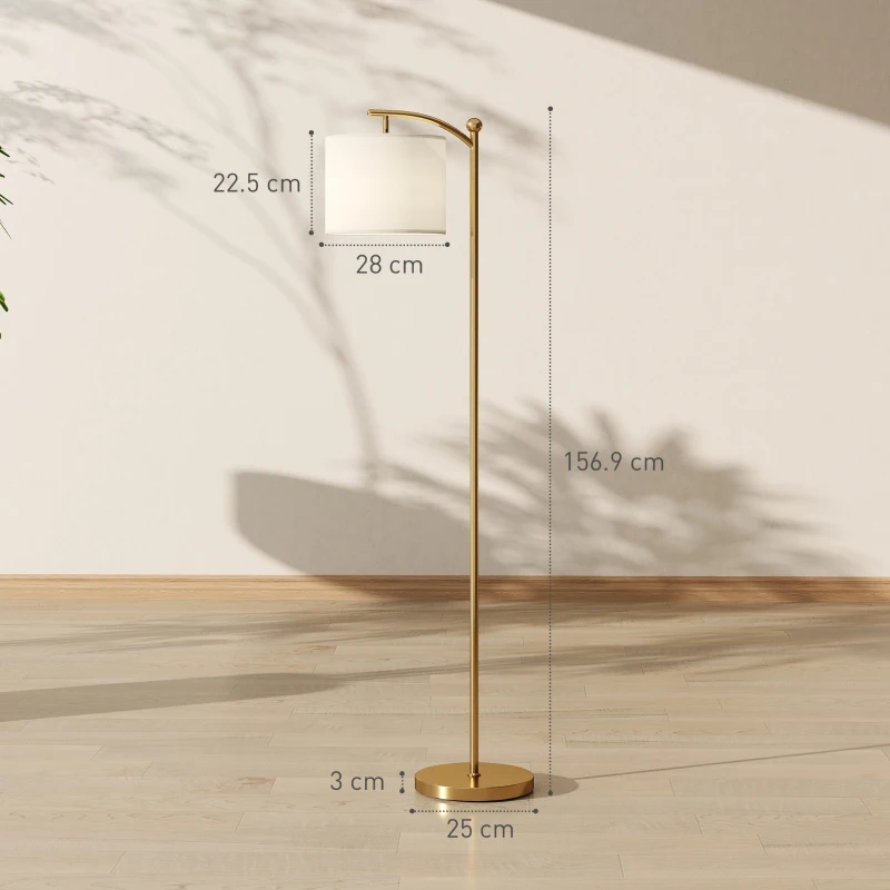 HOMCOM LED Floor Lamp with Remote Control - Gold Tone