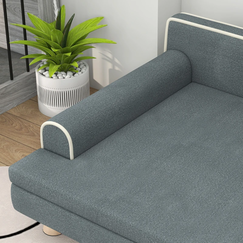 PawHut Cama Elevada para Cães Grandes e Médios 100x62x32 cm  Revestimento em Chenille com Almofada Lavável  Cinza Escuro