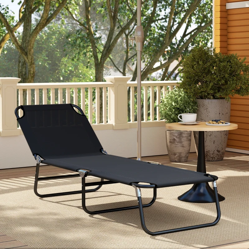 Outsunny Scaune de Piscina Sezlong Pliabile, Scaune de Bronzat