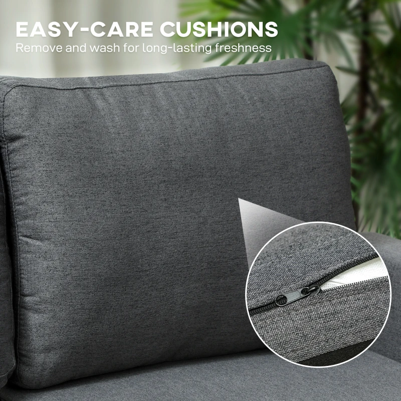 HOMCOM Three-Seater Storage Sofa Bed -  Charcoal Grey