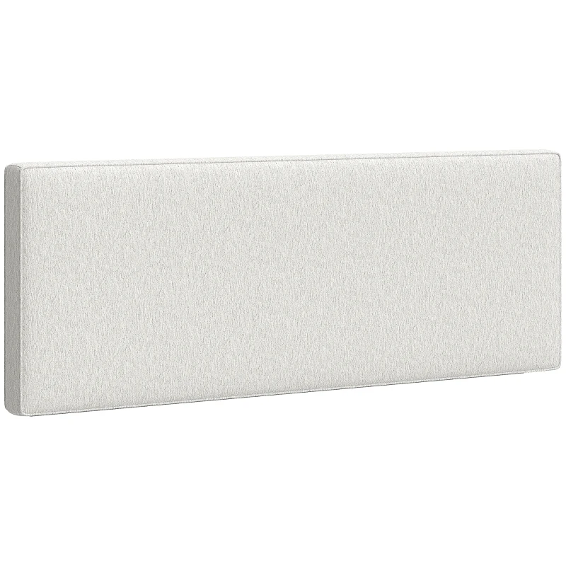 HOMCOM Cabeceira montada na parede para cama acolchoada, 160 x 10 x 60 cm, revestimento em tecido, Creme branco