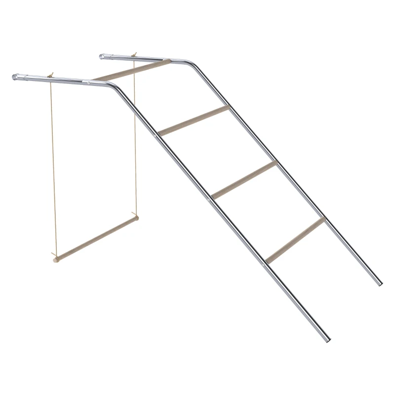 PawHut Poleiro para galinhas a 5 níveis em pinho e aço, escada-baloiço, 82 x 150 x 110 cm, prateado