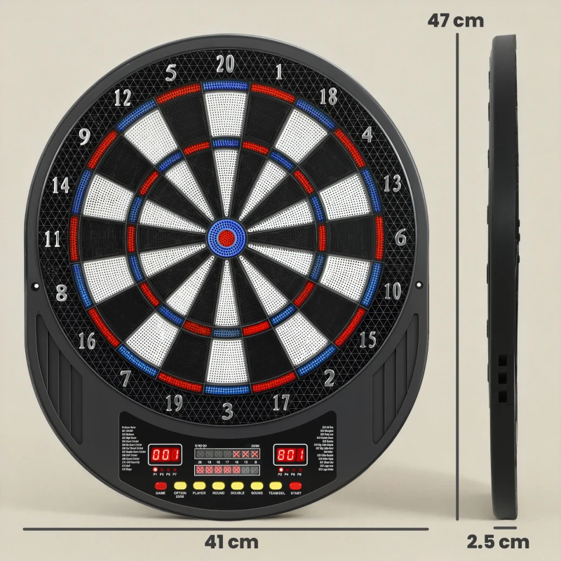 SPORTNOW Dartboard electronic pentru 1-8 jucători, afișaj LCD, 6 seturi de săgeți, multicolor