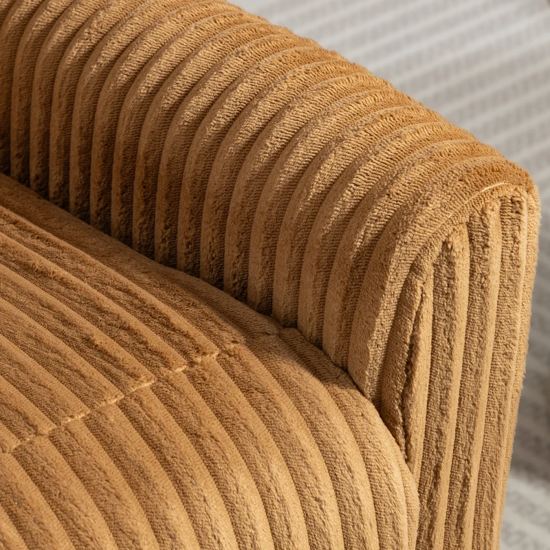 HOMCOM Poltrona Relax Reclinável Manual Estofada em Veludo com Apoio para Pés 73x86x100 cm Marrom