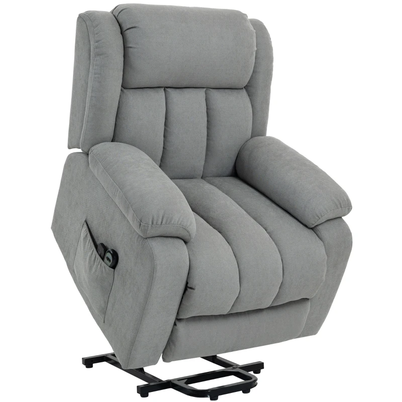 HOMCOM Eight-Point Massage Electric Lift Chair - Light Grey