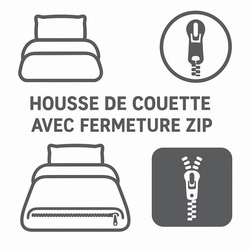 Parure de couette microfibre Ethno - 1 housse de couette 240x260 cm + 2 taies d'oreiller 63x63 cm - Bleu Canard - HOME LINGE