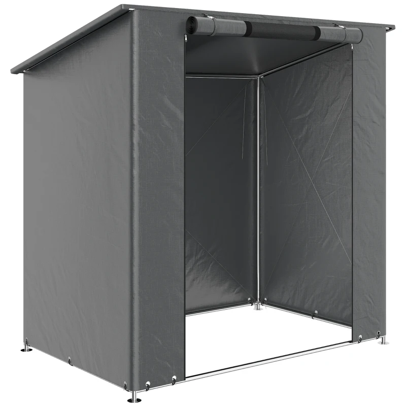 Outsunny Garage Tent 190x120 cm Waterproof Storage Tent with Roll-up Zipper Door, Vent Window Dark Gray