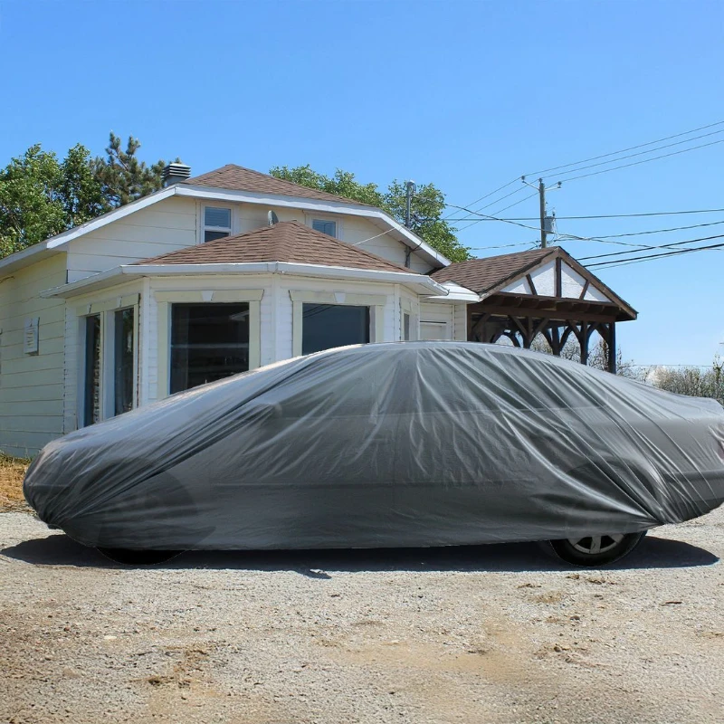 Housse de voiture - ECO BUDGET - Protection contre la poussiere - Imperméable - Polyéthylene - 430x165x120 cm