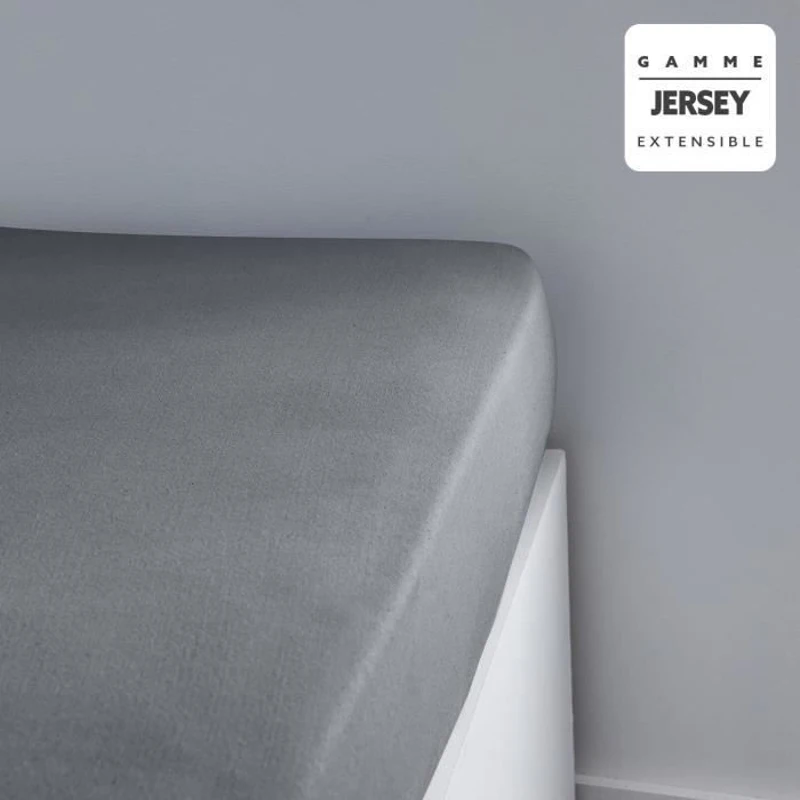 Drap housse TODAY Essential - 90 x 190+25 cm - 1 personne - 100% Coton jersey - Acier