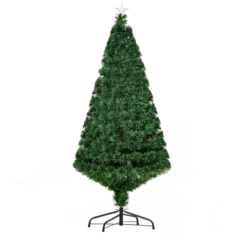 HOMCOM Kerstboom dennenboom kerstboom LED-optische vezel boom ster 8 model