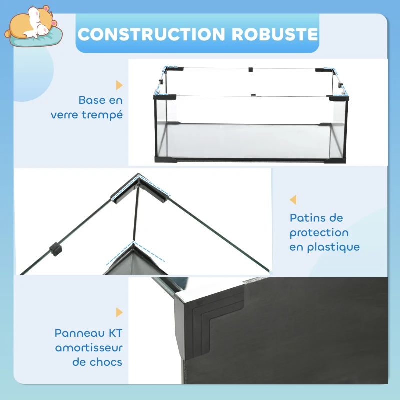 PawHut Cage hamster cage rongeur 3 niveaux avec roue rampes maisonnette abreuvoir mangeoire 76,5L x 48,5l x 54,5H cm noir