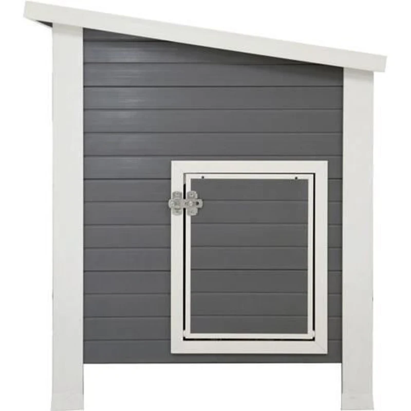 Kerbl Poulailler Barney (60% plastique , 40% bois) 2-4 poules - 137x73x83 cm - Gris et blanc - 60% PVC 40% bois