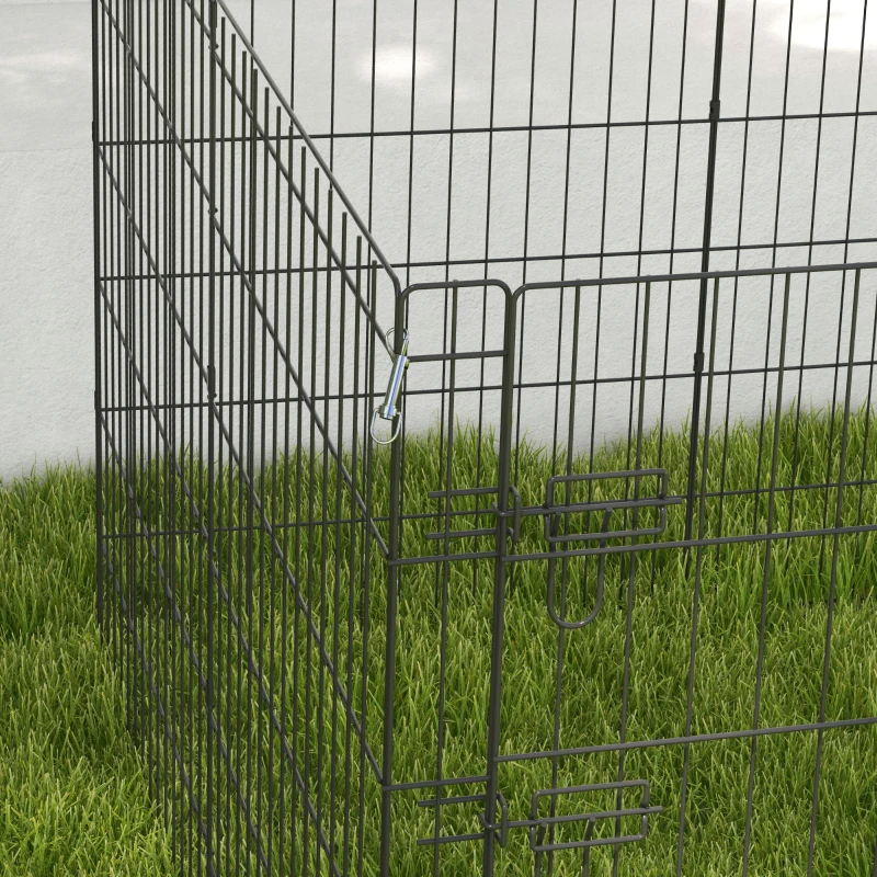 PawHut Recinto modular para perros conejos roedores valla para pequeños animales interior y exterior  61 x 91 cm negro