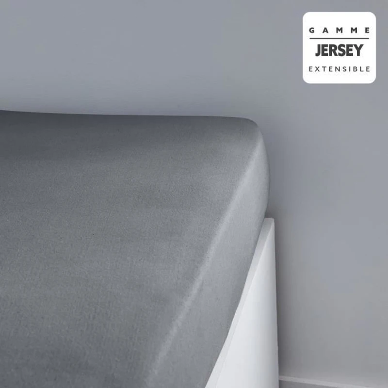 Drap housse TODAY Essential - 140 x 190+25 cm - 1 personne - 100% Coton jersey - Acier