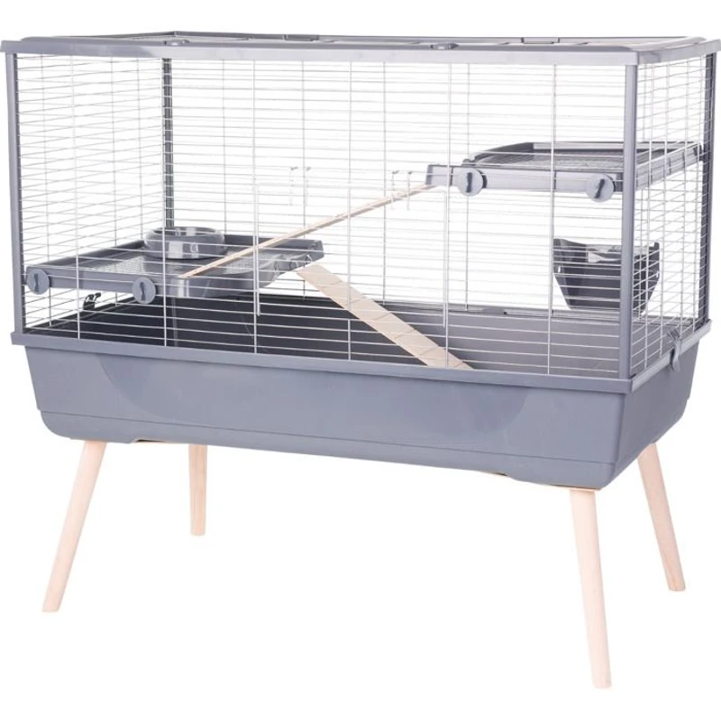ZOLUX Cage grillagée lapin et rongeur sur pieds 2 étages - L. 99 x l. 54 x H. 92 cm - NeoLife - Zolux Gris
