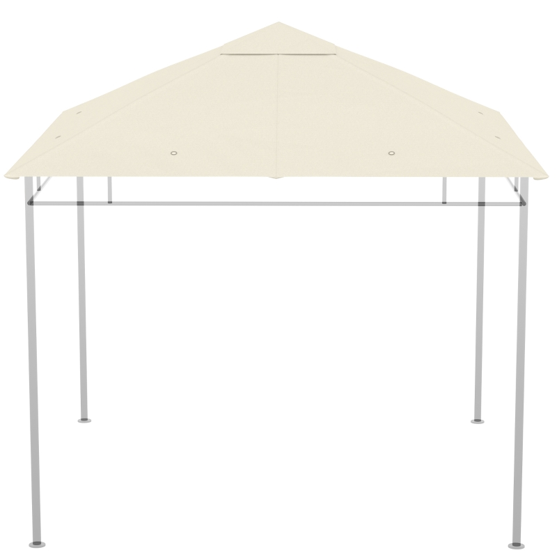 Outsunny Ersatzdach für Pavillon 3x3m wasserabweisend Pavillondach mit 8 Wasserabflusslöcher Cremeweiß