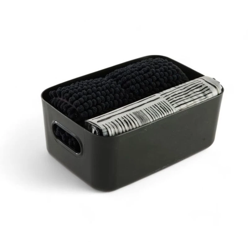 Set de douche - TODAY - UTILITY - Panier, tapis, rideau - Black