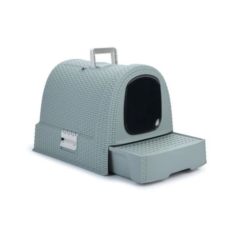 CURVER Bac a litiere pour chats - Bleu gris - Pour chat - 51 x 38,5 x 39,5 cm