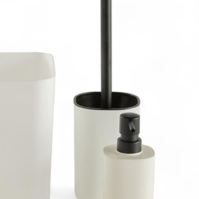 Set de 5 acc SDB - TODAY - UTILITY - Distr de savon, porte-brosse a dents, porte savon, brosse WC, poubelle - White