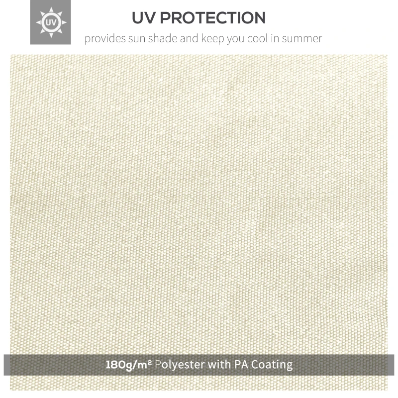 Outsunny Ersatzdach für Pavillon 3x3m wasserabweisend Pavillondach mit 8 Wasserabflusslöcher Cremeweiß