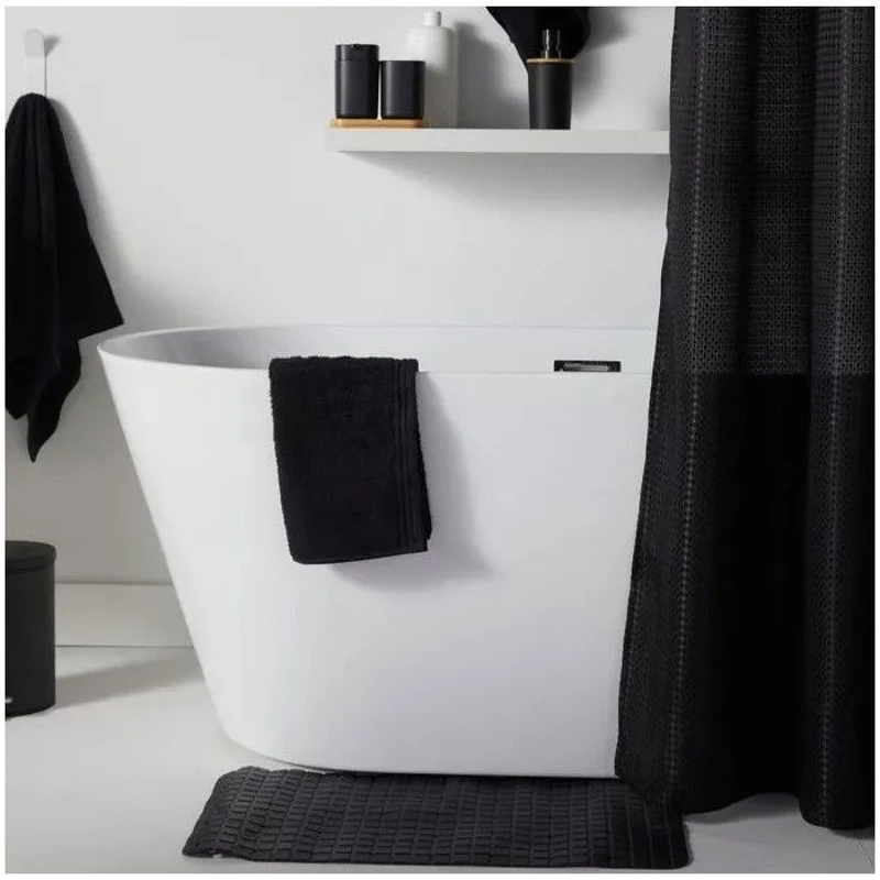 Set de douche - TODAY - UTILITY - Panier, tapis, rideau - Black