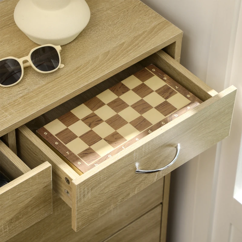 HOMCOM Mobile Scarpiera in Truciolato con 2 Ripiani Interni Regolabili e 2 Cassetti, 80x30x91.5 cm