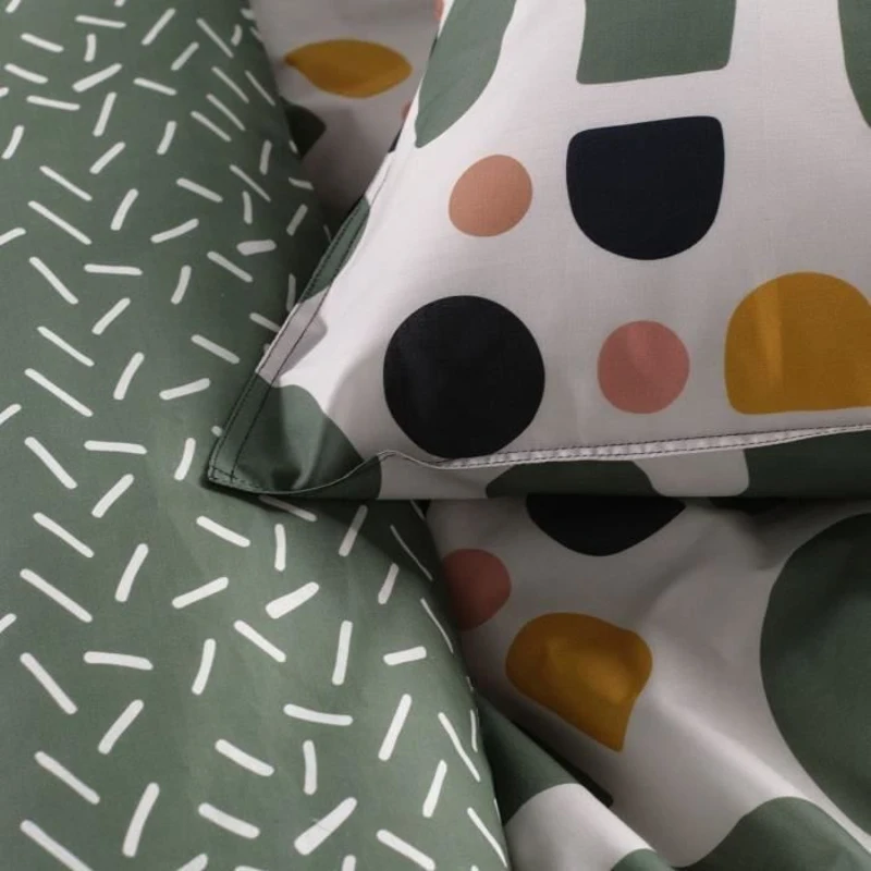 Parure de lit - TODAY - Sunshine - 2 personnes - 240x220cm - Coton - Vert - Autres motifs