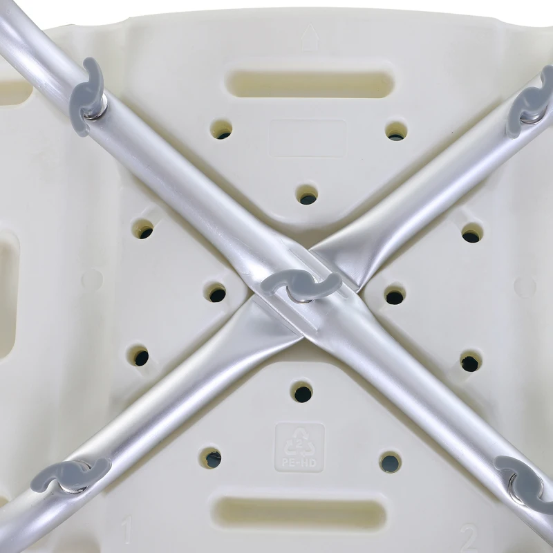 HOMCOM scaun dus, aluminiu, antiderapant, inaltime reglabila