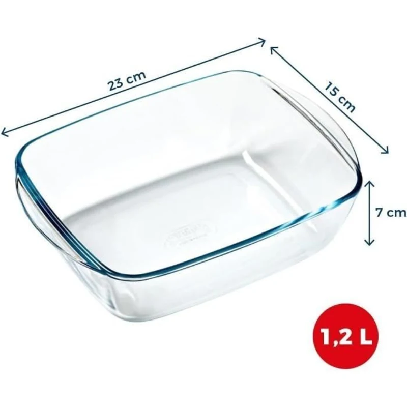 Plat air fryer - PYREX - 1450143 - Rectangulaire - En verre borosilicate - 23 x 15 cm