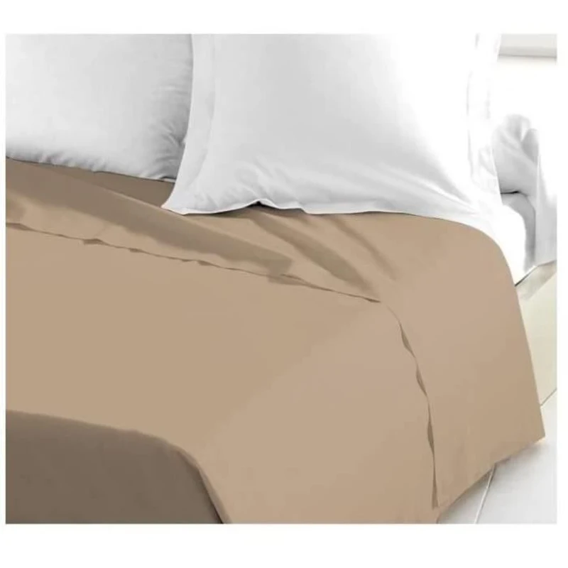 LOVELY HOME Drap Plat 100% coton 240x300 cm beige
