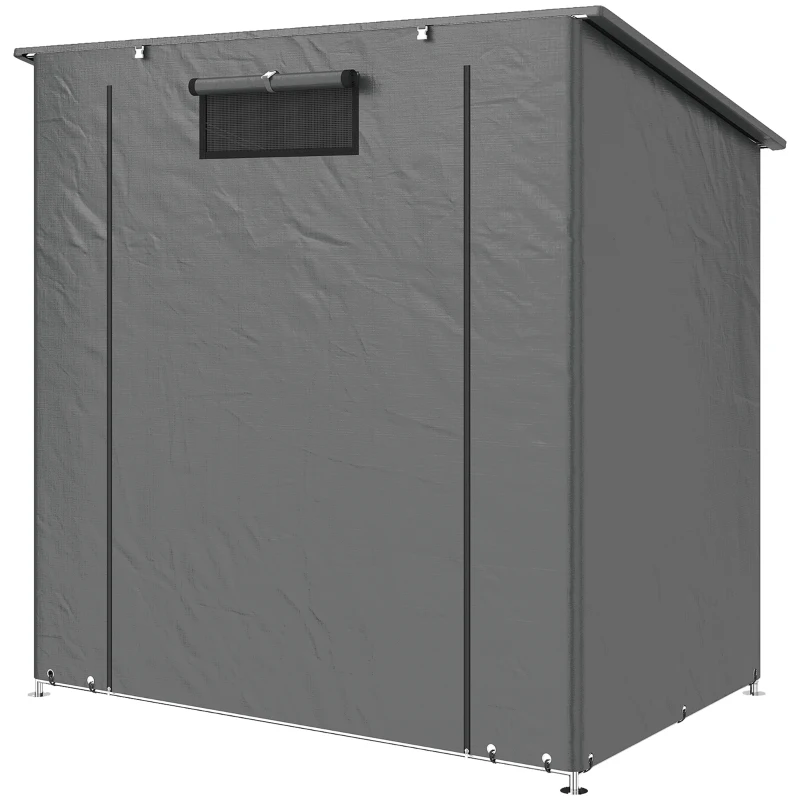 Outsunny Garage Tent 190x120 cm Waterproof Storage Tent with Roll-up Zipper Door, Vent Window Dark Gray