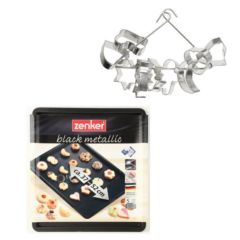 Ensemble avec plaque a pâtisserie extensible et 9 emporte-pieces sur cintre - ZENKER