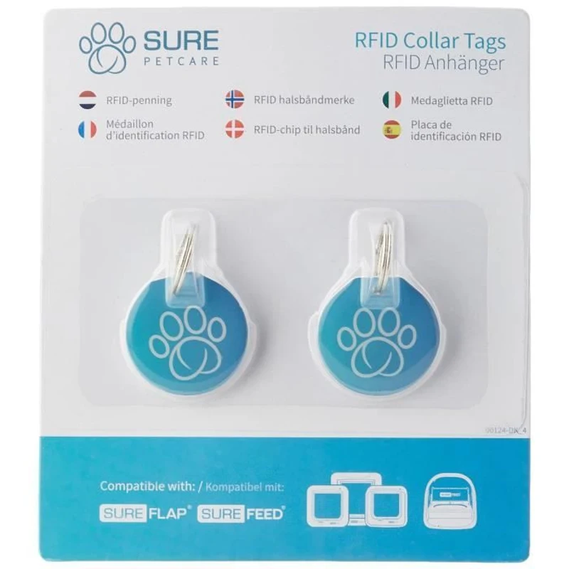 Médaillon d'identification - SUREFLAP - Lot de 2 - Radiofréquence - Compatible extérieur - Pour chats adultes
