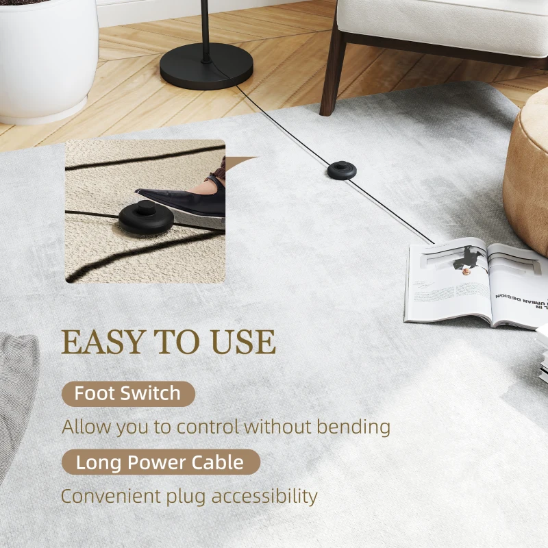 HOMCOM 3-Light Tree Floor Lamps for Living Room, Modern Standing Lamp for Bedroom with Globe Lampshade, Steel Base, Bulb not Included, Black