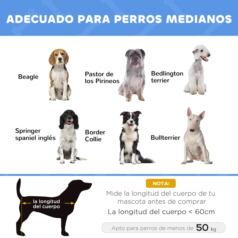 PawHut Cama Elevada para Perros Refrescante y Transpirable Cama para Perros Grandes 92x76x18 cm para Interior Exterior Azul