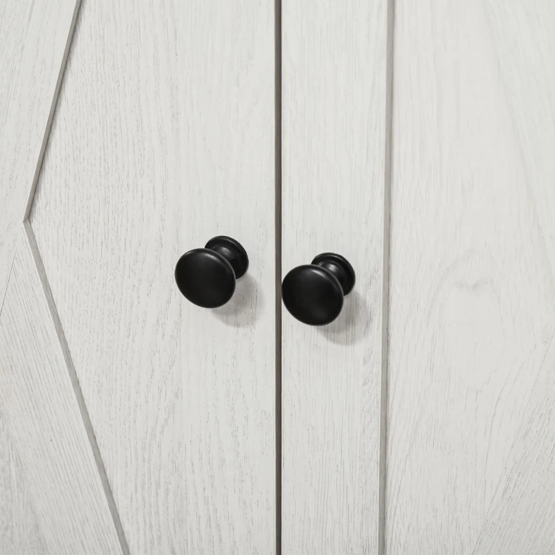 HOMCOM Credenza Bassa da Cucina in Stile Rustico con Cassetto e Armadietto con Ripiano Regolabile, Bianco