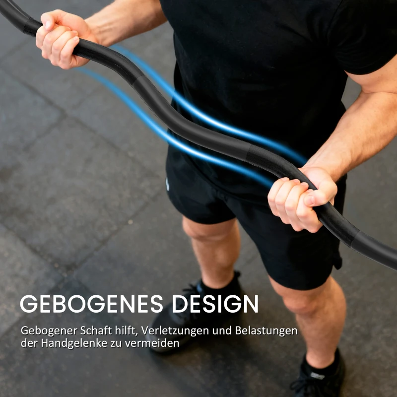 SPORTNOW Olympiastange, Gewichthebe-Stange, 5 cm Hülsen, Stahl, 100 kg Tragkraft, Schwarz