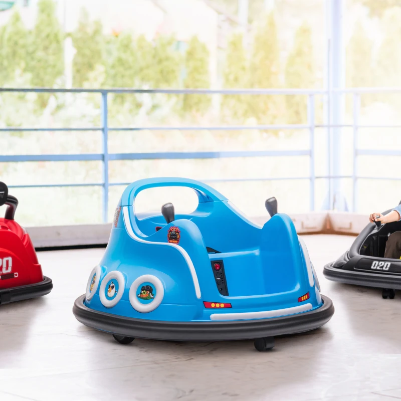 AIYAPLAY Voiture auto-tamponneuse électrique enfant 12V sous licence Angry Bird, voiture tournante 360°, 73 x 73 x 44 cm, bleu