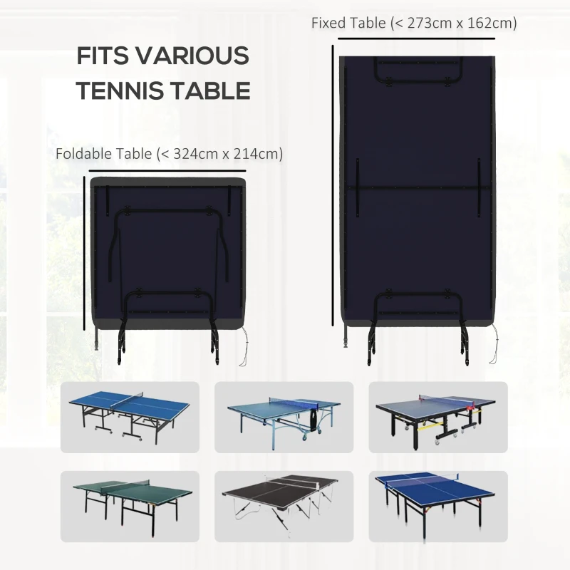 SPORTNOW Husa de Masa de Ping-pong pliabile de 2,8m x 1,5m