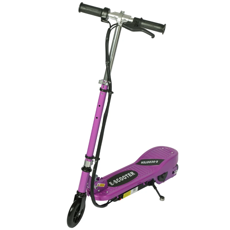HOMCOM Foldable Electric Kids Scooter, Ride-on for Ages 7-14 Years, Purple