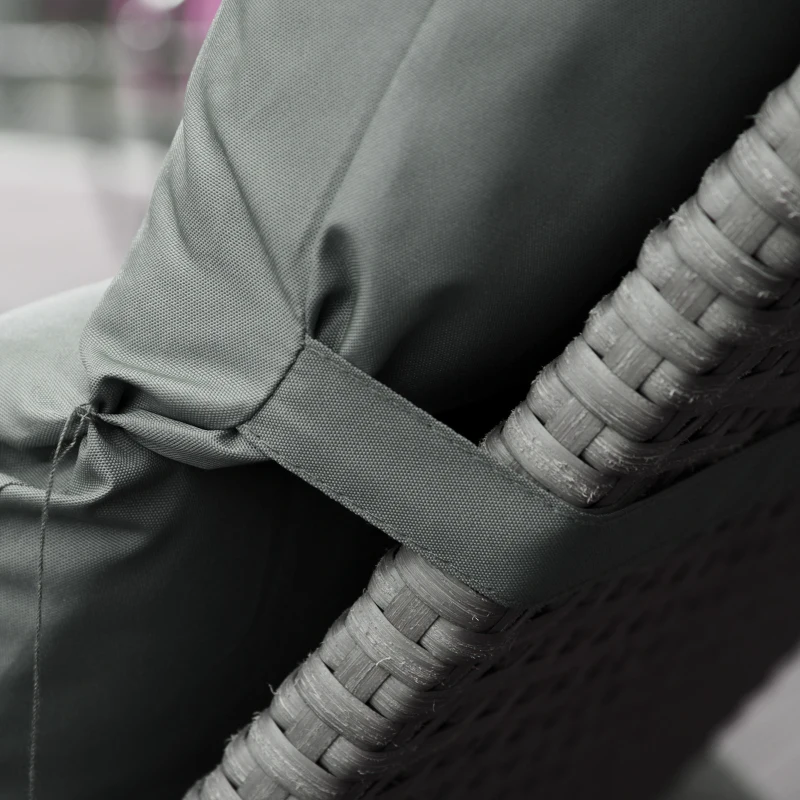 Outsunny Set of 2 Sun Lounger Cushion Non-Slip Seat Pads for Indoor Outdoor Grey