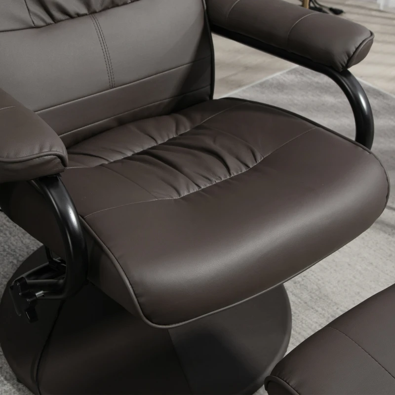 HOMCOM Sillón Relax Reclinable con Reposapiés con 10 Puntos de Masaje con Mando a Distancia para Salón Oficina Marrón