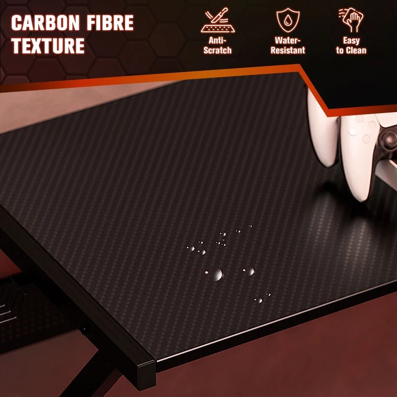 HOMCOM Corner Gaming Desk for Home Office w/ Monitor Stand Cup Holder Headphone Hook