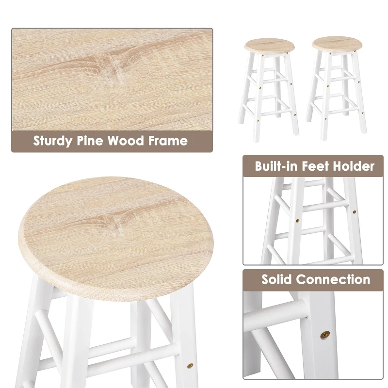 HOMCOM Foldable Kitchen Trolley Island Set with Casters 2 Barstool Chairs Folding Table Drop Leaf Storable Bottom Apartment Dorm