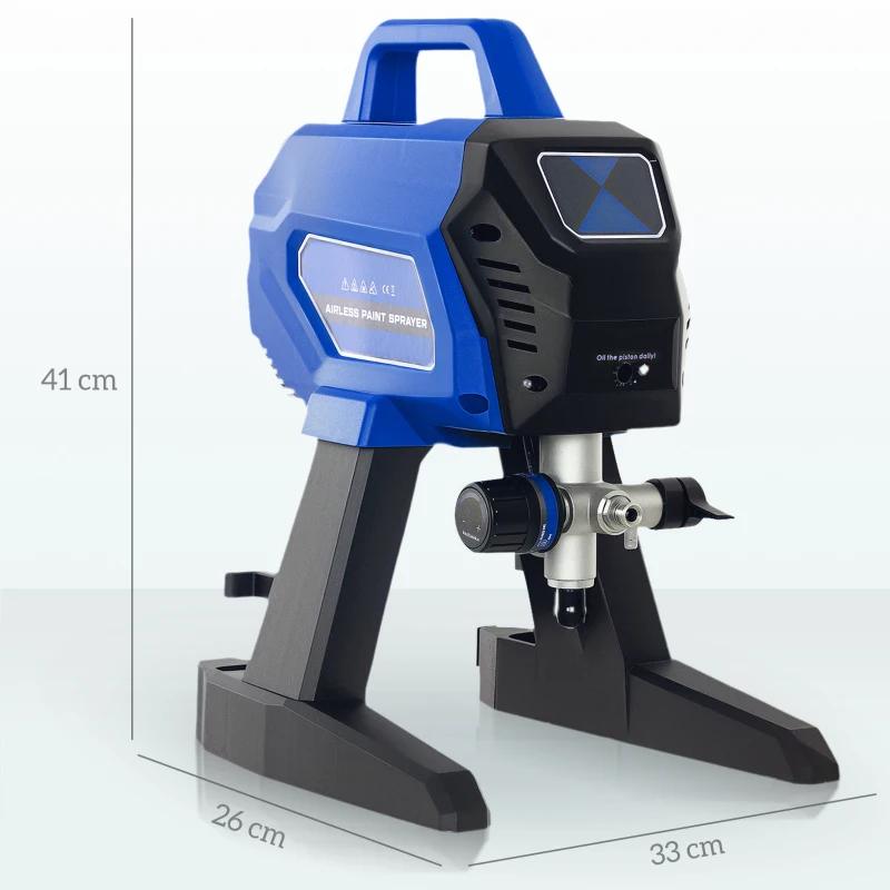 HOMCOM Airless Paint Sprayer, Thinning-Free Electric Paint Spray Gun for Walls, Fences & DIY Projects, 200 Bar High Pressure, 1.5L/min Flow Rate, 7.5m Hose, Indoor & Outdoor Use, Dark Blue