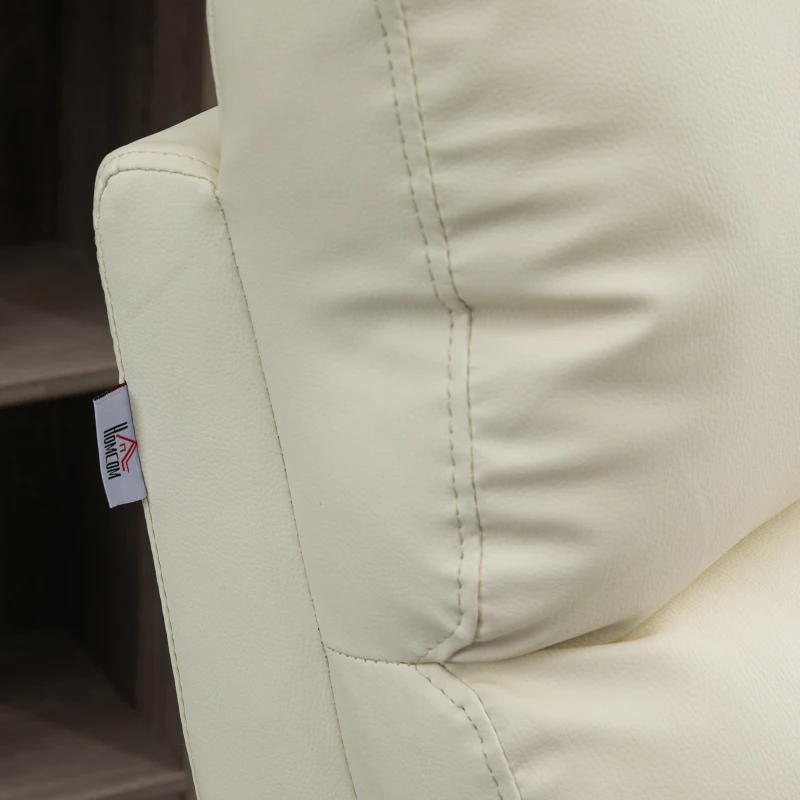 HOMCOM Sillón Levanta Personas Sillón Relax Eléctrico Sillón Elevador Reclinable 145° con Control Remoto 67x95x105 cm Crema