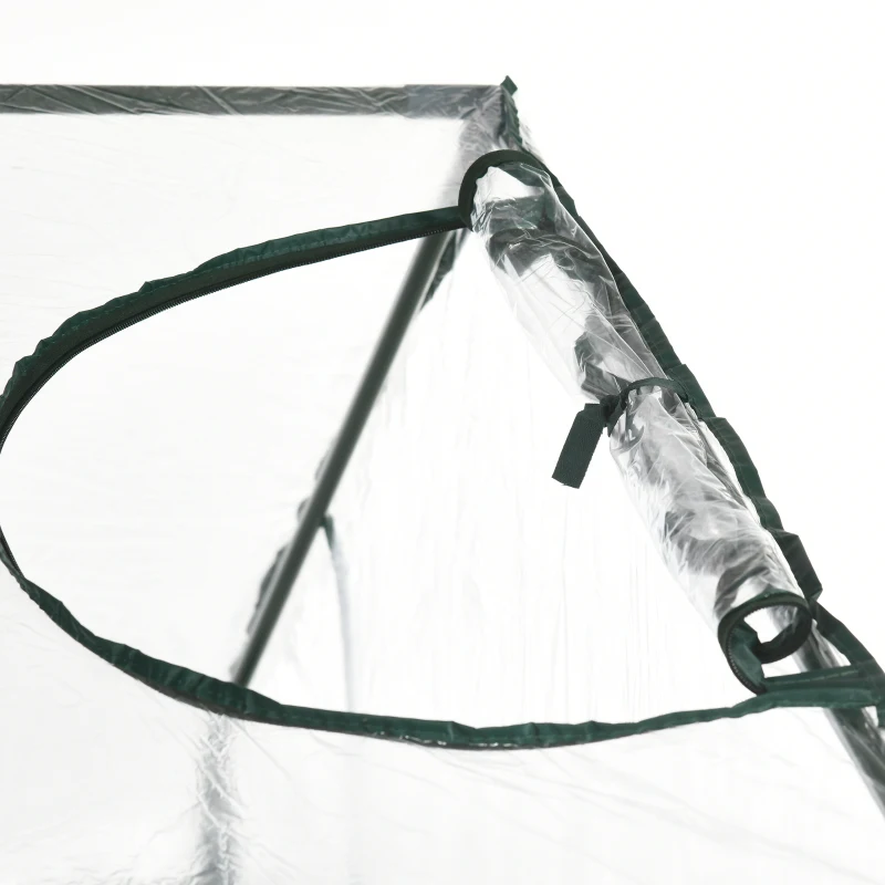 Outsunny Estufa Exterior com Entrada com Zíper e Abertura de Ventilação Superior em Plástico e Aço 180x100x152 cm Transparente