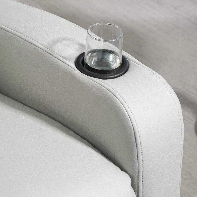 HOMCOM Sillón de Masaje con 4 Modos Vibración Reclinación 145° Mando a Distancia 77x93x105 cm Gris Claro