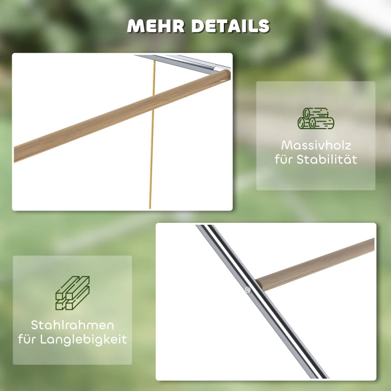 PawHut Kippen speelrek van hout, speelplaats voor kippen met zitstokken, verstelbare schommel, 82 x 150 x 110 cm zilver